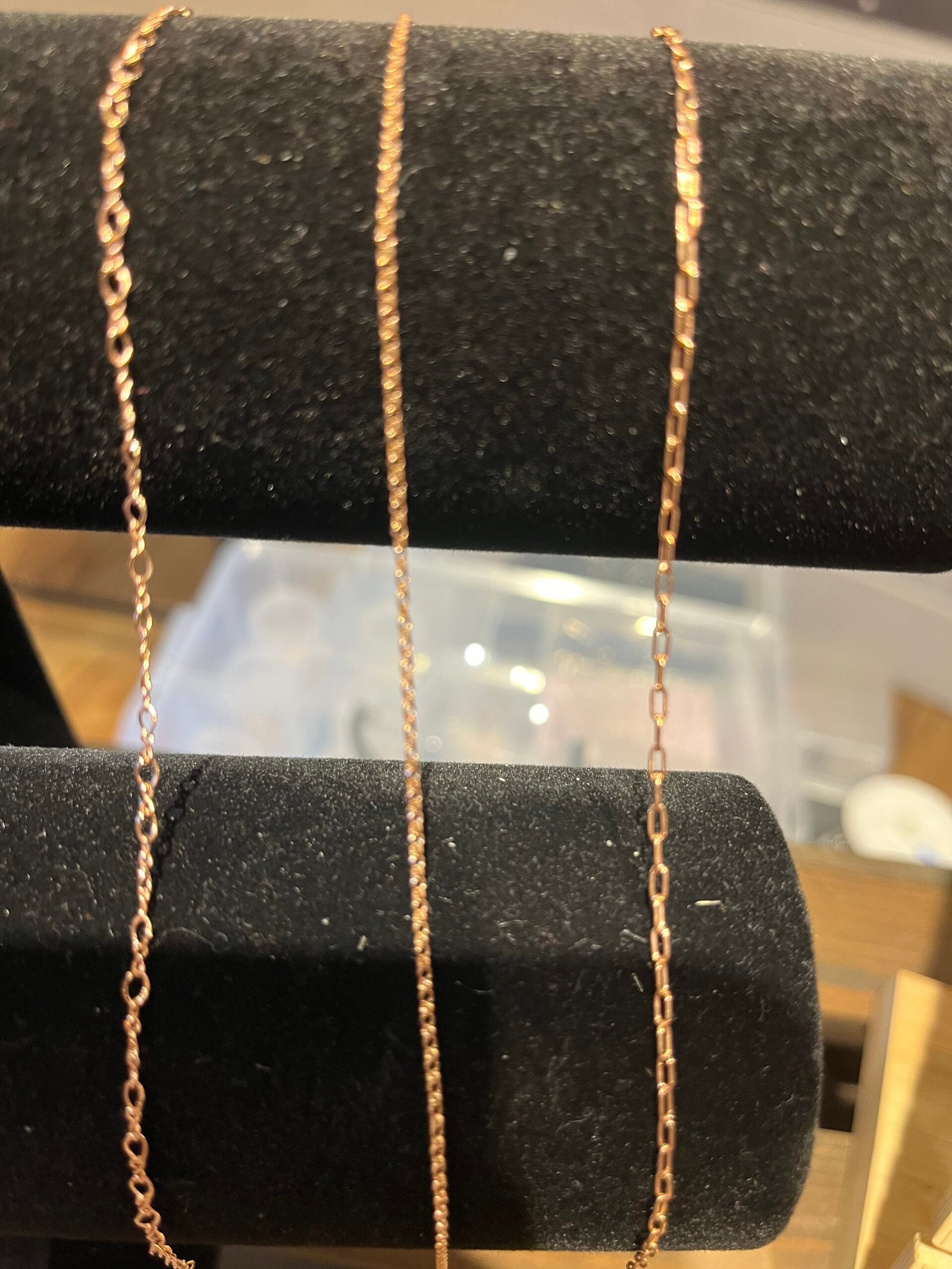 Rose gold permanent jewelry chains